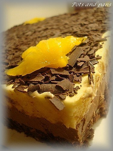 Entremets brownie… chocolat… mangue … pour mes 42 ans ;-))